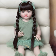 22in Lifelike Reborn Baby Doll w/ Realistic Brown Hair