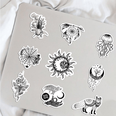 50pcs Gothic Doodle Stickers for Phone, Skateboard & More