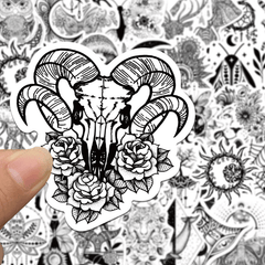50pcs Gothic Doodle Stickers for Phone, Skateboard & More