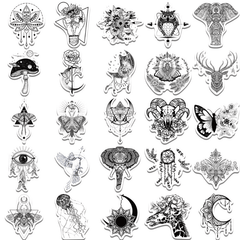 50pcs Gothic Doodle Stickers for Phone, Skateboard & More