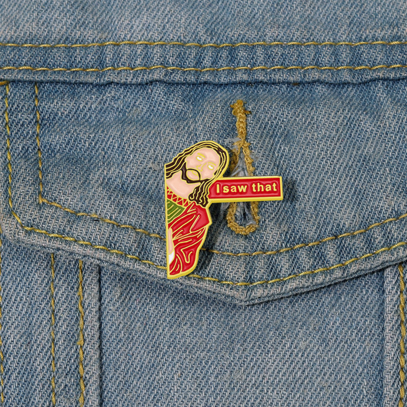 Cartoon Character Head Men's Brooch