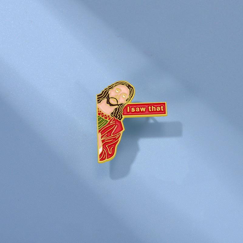 Cartoon Character Head Men's Brooch