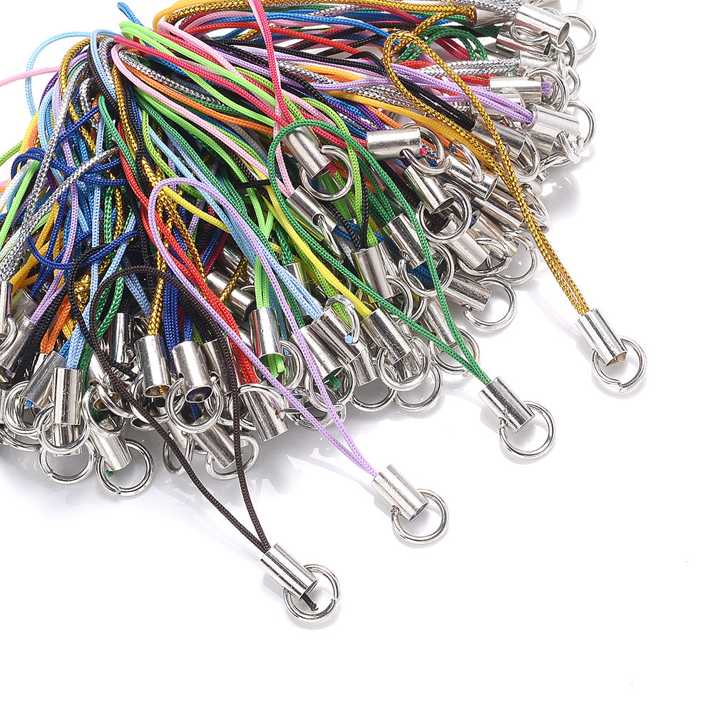 20pcs Polyester Cord Jump Ring Lanyard DIY Keychain Rope Craft Pendant