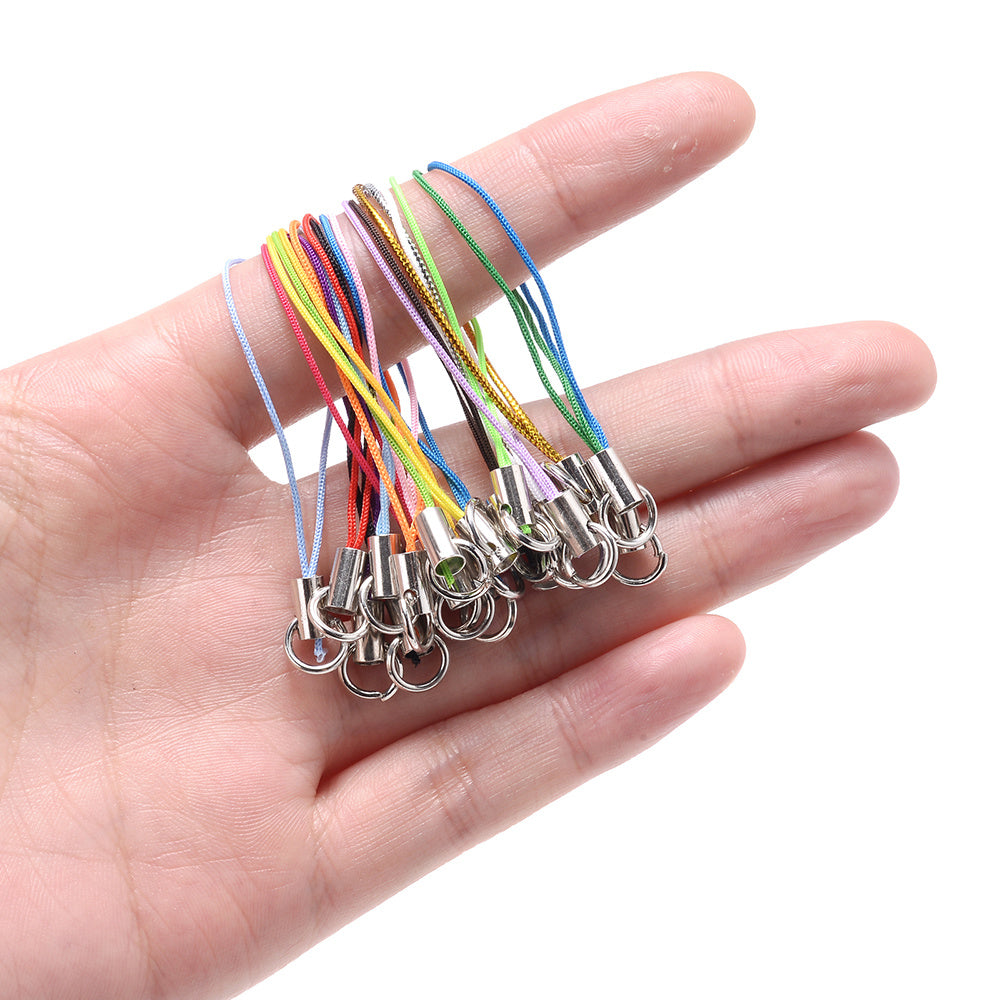 20pcs Polyester Cord Jump Ring Lanyard DIY Keychain Rope Craft Pendant