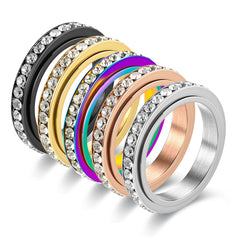 Men's Faux Diamond Ring - Stylish Silver Tone Band