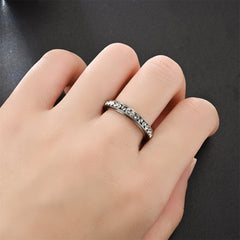 Men's Faux Diamond Ring - Stylish Silver Tone Band