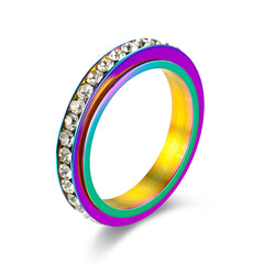 Men's Faux Diamond Ring - Stylish Silver Tone Band