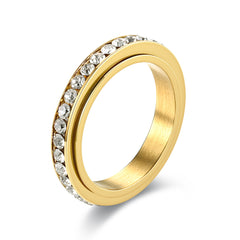 Men's Faux Diamond Ring - Stylish Silver Tone Band