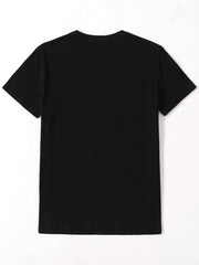 Leopard Print Heart Graphic T-shirt Crew Neck Short Sleeve Summer Top