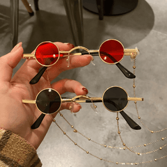 Round Metal Frame Sunglasses Y2K Tinted Lens Glasses