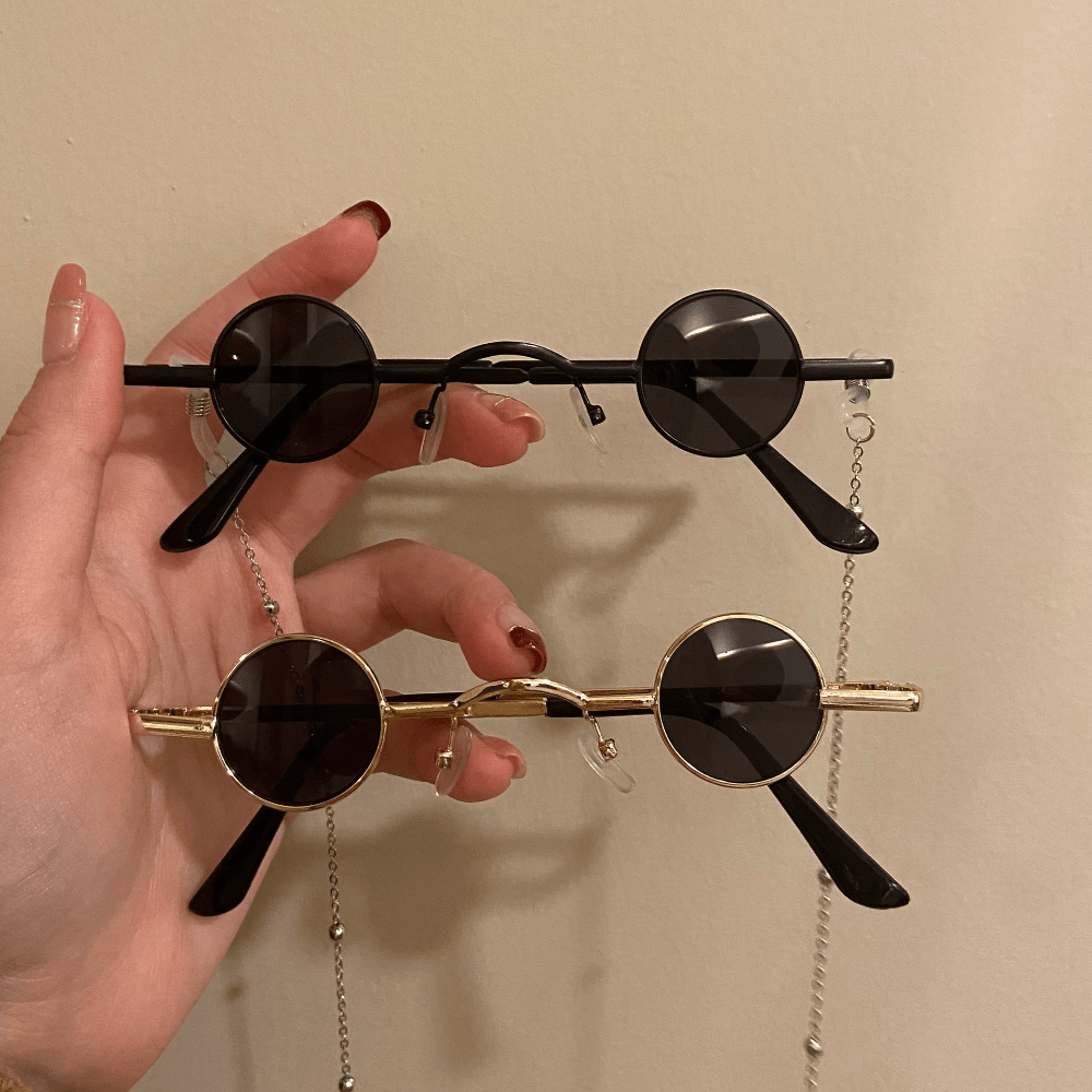 Round Metal Frame Sunglasses Y2K Tinted Lens Glasses
