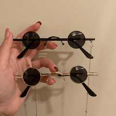 Round Metal Frame Sunglasses Y2K Tinted Lens Glasses
