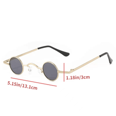 Round Metal Frame Sunglasses Y2K Tinted Lens Glasses