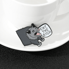 Grey Opossum Brooch Pin