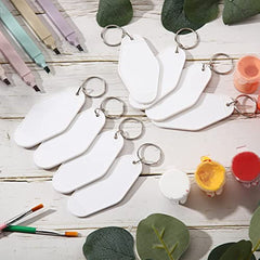 30pcs Blank Plastic Key Tag Luggage Hanging Sign Vintage Hotel Number Plate