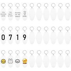 30pcs Blank Plastic Key Tag Luggage Hanging Sign Vintage Hotel Number Plate