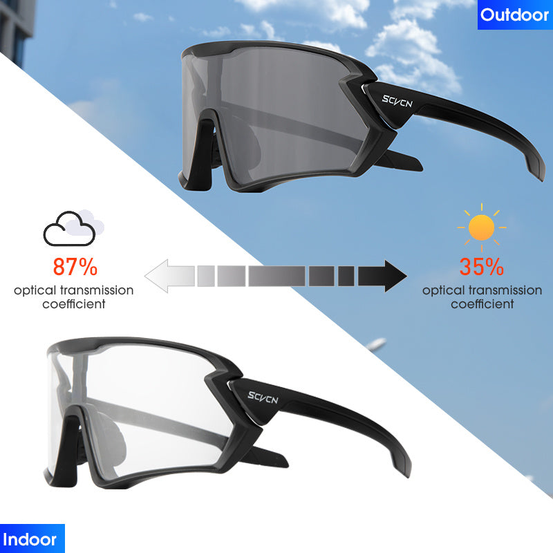 SCVCN Photochromic Cycling SunGlasses Men Road Mountain Running