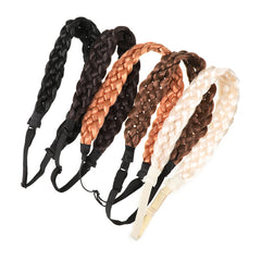 Twist Braided Wig Headband Synthetic Hair Hoop for Women