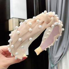 Pearl Lace Hairband Knot Headband Women