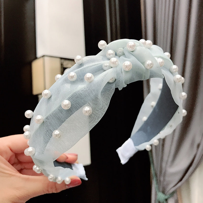 Pearl Lace Hairband Knot Headband Women