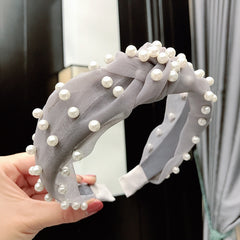 Pearl Lace Hairband Knot Headband Women