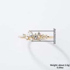 14K Plated Zircon Ring Stackable Ladies Jewelry Accessories