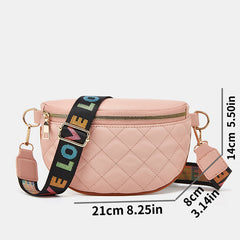 Argyle Quilted Chest Bag Wide Strap Crossbody Bag for Sports & Travel