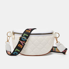 Argyle Quilted Chest Bag Wide Strap Crossbody Bag for Sports & Travel