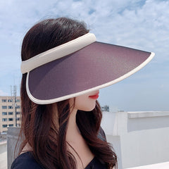 Summer Photochromic Visor Hat Mesh Wide Brim UV Protection Sun Hat for Women