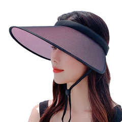 Summer Photochromic Visor Hat Mesh Wide Brim UV Protection Sun Hat for Women