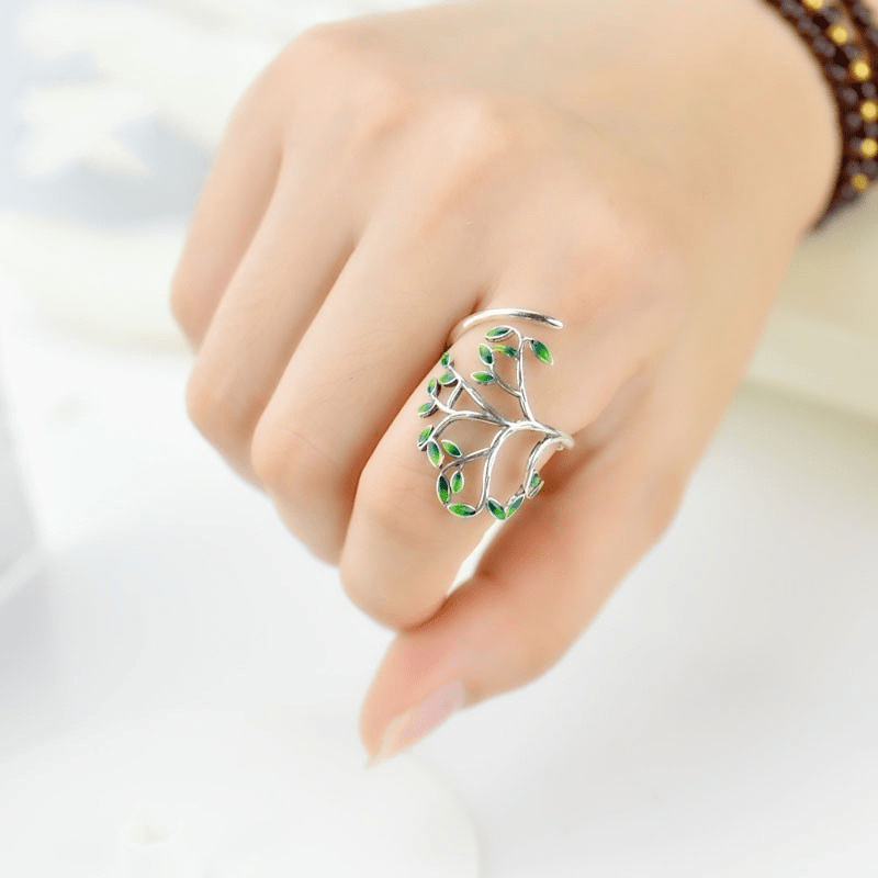 Eternal Tree Of Life Adjustable Ring Vintage Statement Jewelry