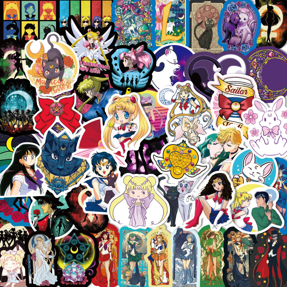 50pcs Anime Girl Stickers for Phones Water Bottles Notebooks