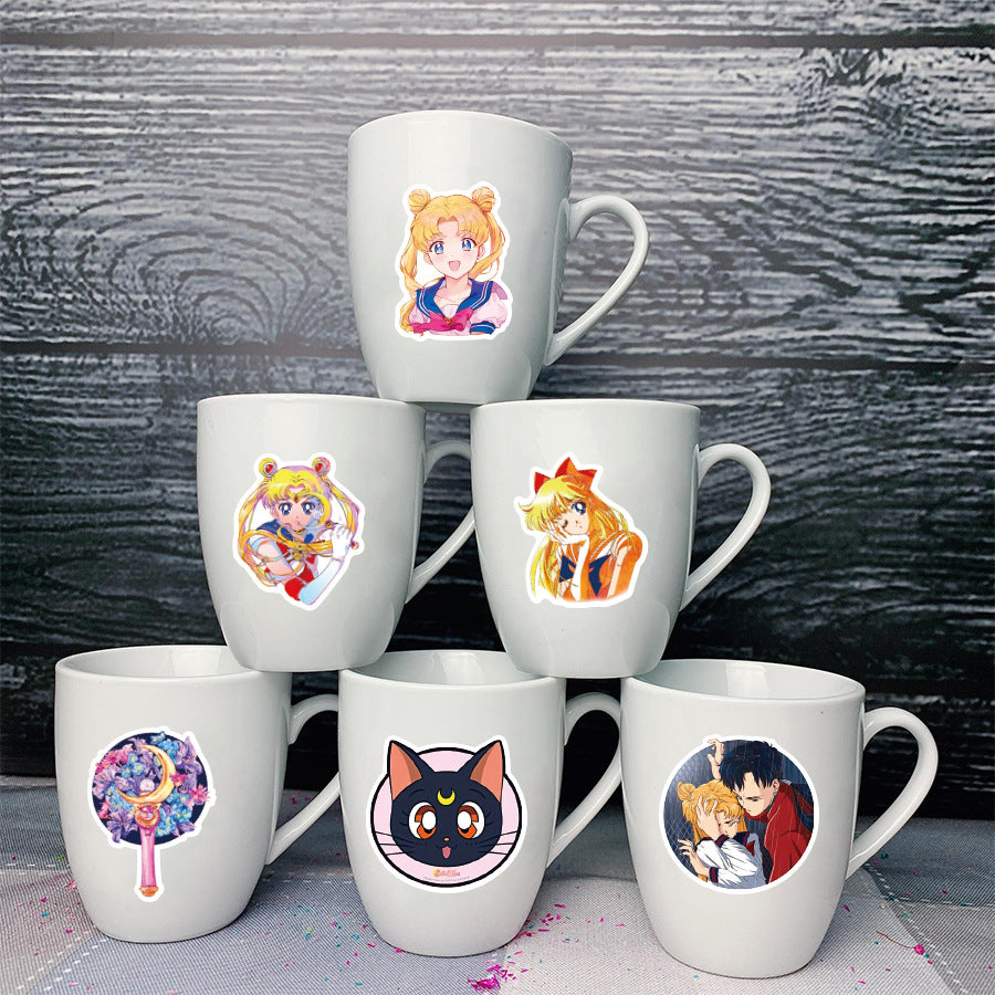 50pcs Anime Girl Stickers for Phones Water Bottles Notebooks