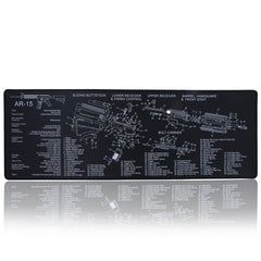 AR15 Gun Cleaning Mat with Parts Diagram & Instructions