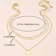 Vintage Crystal Faux Pearl Pendant Necklace Layered Collar Jewelry