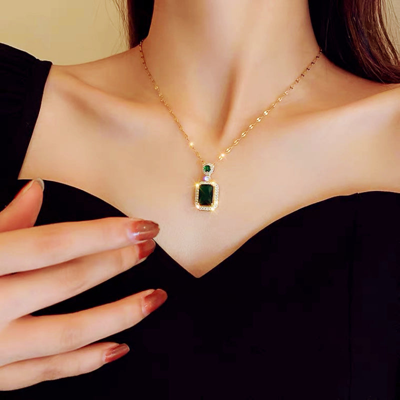 Zircon Jewelry Set Pendant Necklace Earrings Ring