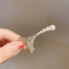 Mermaid Shaped Hair Clip Rhinestone Barrette for Women Girls