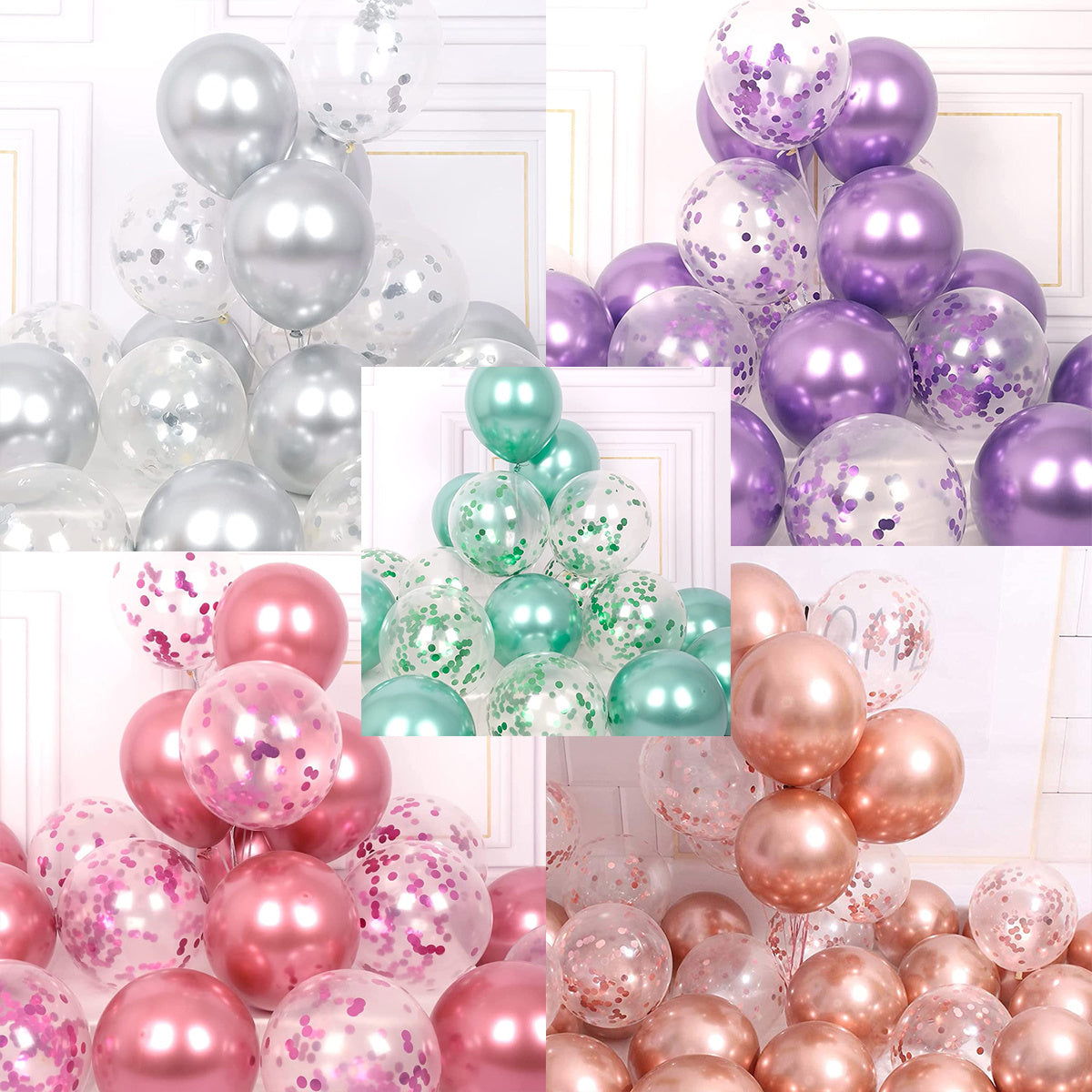 16pcs Sequin Metal Balloon Party Decoration Pack