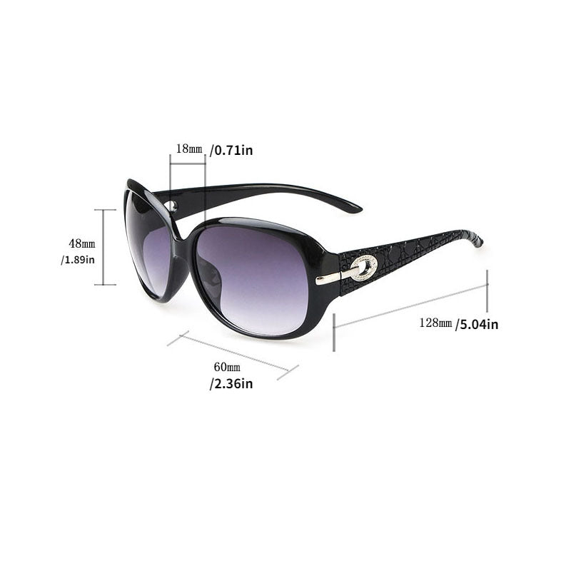 Vintage Oval Frame Oversized Sunglasses UV Protection Sunshade Eyewear Women