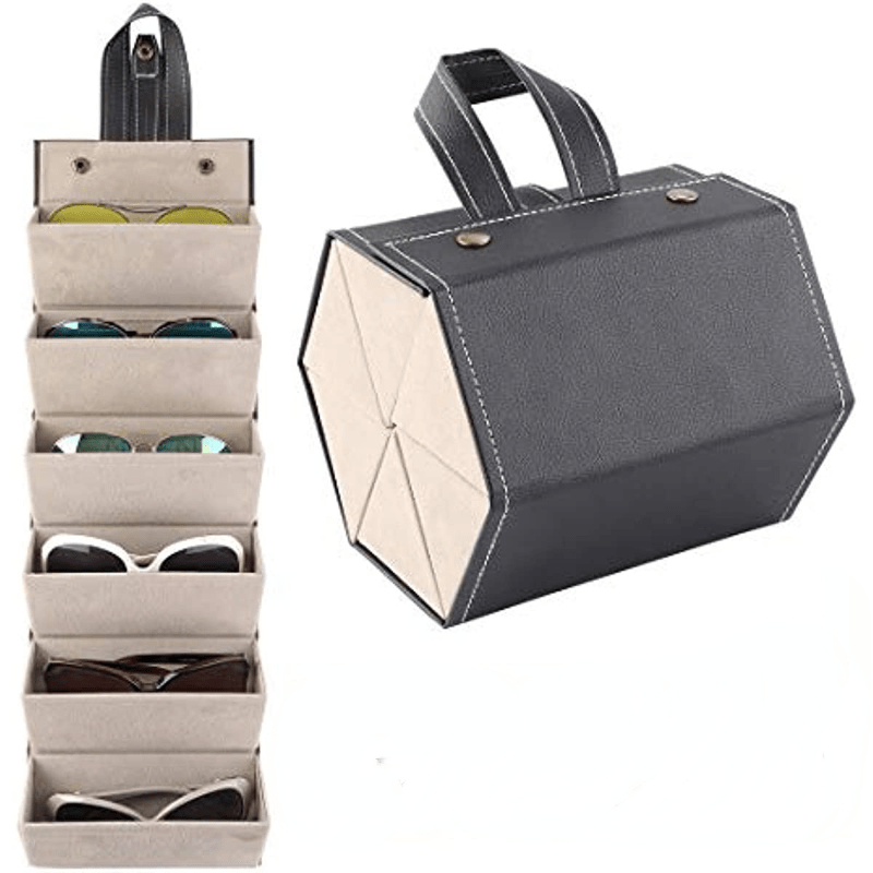 6 Slot Sunglasses Organizer EyeGlasses Storage Display Travel Case