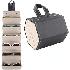 6 Slot Sunglasses Organizer EyeGlasses Storage Display Travel Case