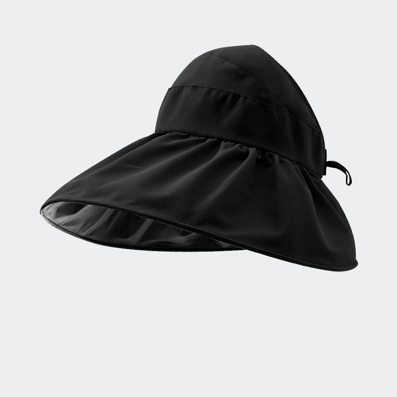 Wide Brim Ponytail Visor Hat UV Protection Sun Hat Casual Travel Beach Hats
