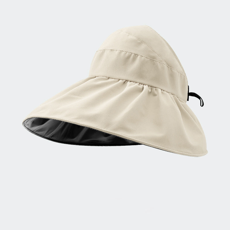 Wide Brim Ponytail Visor Hat UV Protection Sun Hat Casual Travel Beach Hats