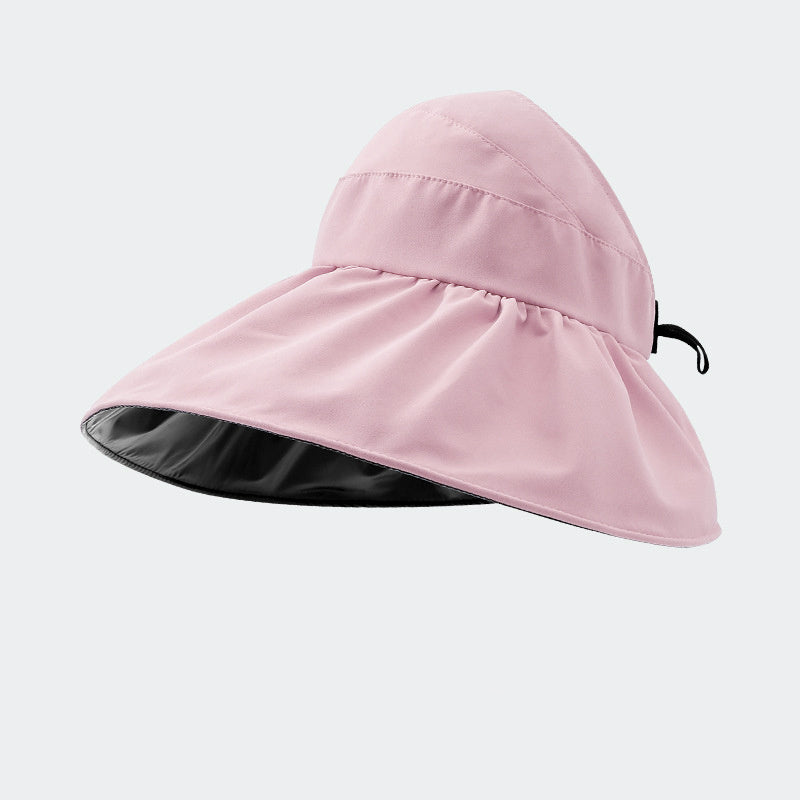 Wide Brim Ponytail Visor Hat UV Protection Sun Hat Casual Travel Beach Hats