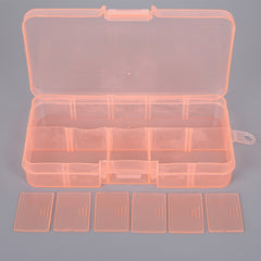 Adjustable 10 Grid Jewelry Storage Box Hard Plastic Organizer