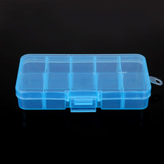 Adjustable 10 Grid Jewelry Storage Box Hard Plastic Organizer