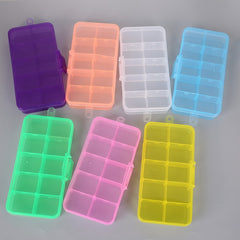 Adjustable 10 Grid Jewelry Storage Box Hard Plastic Organizer