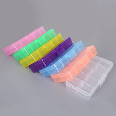 Adjustable 10 Grid Jewelry Storage Box Hard Plastic Organizer