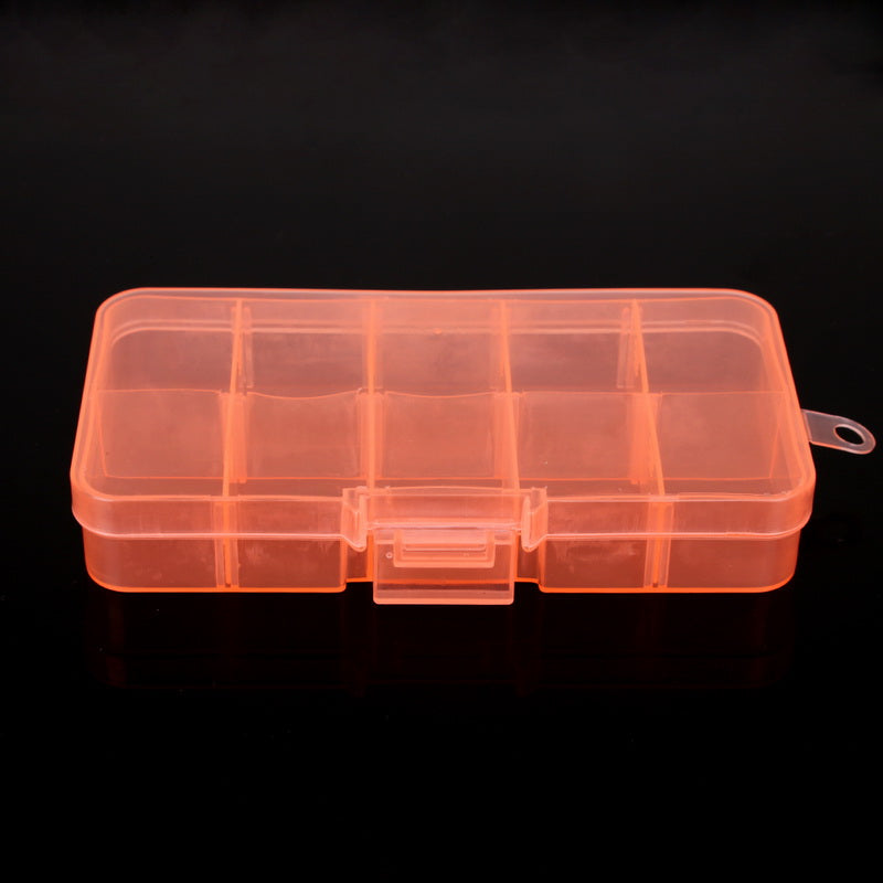 Adjustable 10 Grid Jewelry Storage Box Hard Plastic Organizer