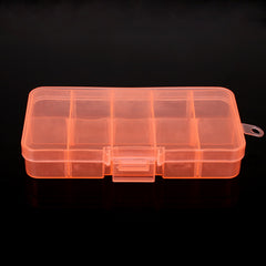 Adjustable 10 Grid Jewelry Storage Box Hard Plastic Organizer